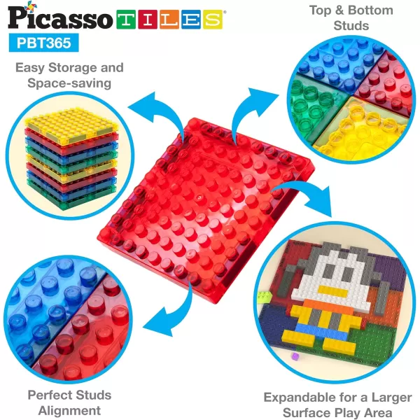 PicassoTiles Kids Activity Center Play Table amp Study Desk Set Sandbox Water Tight Container Storage Allin1 STEM Toy Kit Playset with 331pc Dual Size Building Bricks Construction Blocks Marble RunPBT365