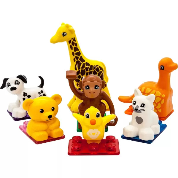 PicassoTiles Toy Carry Case  Action Figures 4 Family  7pc Animal Travel Bag EVA Storage Organizer Box Portable Waterproof Oxford Cloth Magnet Expansion Pretend Playset Pack Character AccessoryPicassoTiles Toy Carry Case  Action Figures 4 Family  7pc Animal Travel Bag EVA Storage Organizer Box Portable Waterproof Oxford Cloth Magnet Expansion Pretend Playset Pack Character Accessory