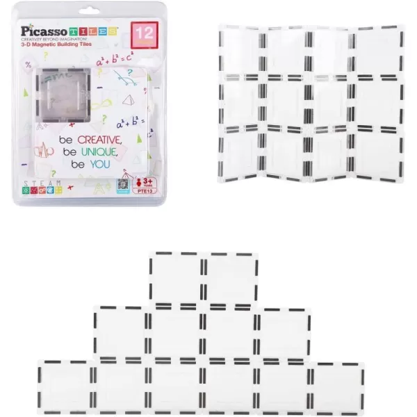 PicassoTiles 12 Pieces Clear Transparent Magnetic Building Tiles Blocks Expansion Construction Set Magnets STEM Learning Kit Educational Toys Preschool Toddler Children Boys and Girls Ages 3 YearsPicassoTiles 12 Pieces Clear Transparent Magnetic Building Tiles Blocks Expansion Construction Set Magnets STEM Learning Kit Educational Toys Preschool Toddler Children Boys and Girls Ages 3 Years