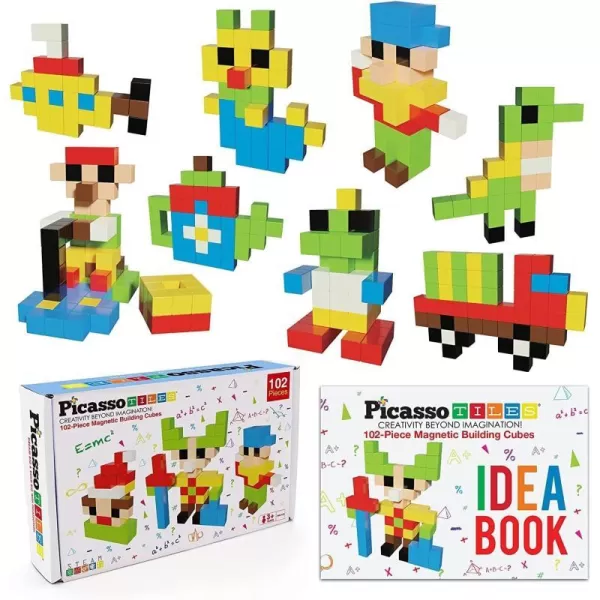 PicassoTiles Magnetic Puzzle Cube Black and White  102pc  103pc 1 102pcs 103pcs Mix amp Match Cubes Sensory Toys STEAM Education Learning Building Block Construction Set Free Ideabook with 53 IdeasPicassoTiles Magnetic Puzzle Cube Black and White  102pc  103pc 1 102pcs 103pcs Mix amp Match Cubes Sensory Toys STEAM Education Learning Building Block Construction Set Free Ideabook with 53 Ideas