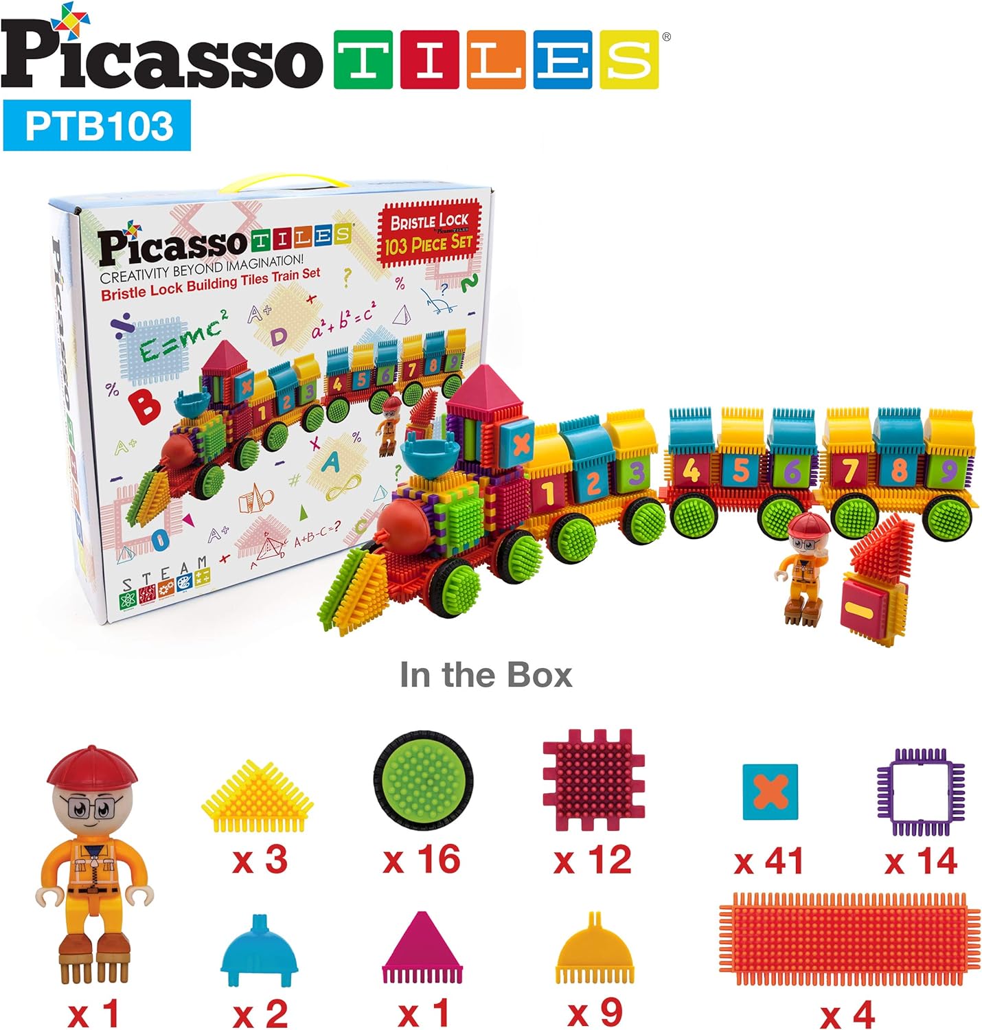 Picasso Toys PTB103 Alphabet amp Numerical Train 103pc Hedgehog Block Shape Blocks Building Tiles Set Construction Learning Toy Stacking Educational Block Creativity Beyond Imagination InspirationalPicasso Toys PTB103 Alphabet amp Numerical Train 103pc Hedgehog Block Shape Blocks Building Tiles Set Construction Learning Toy Stacking Educational Block Creativity Beyond Imagination Inspirational