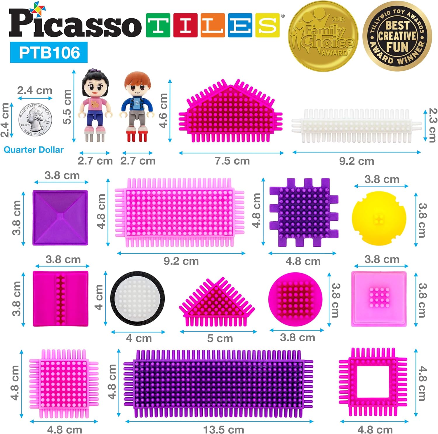 Picasso Toys PTB106 106pcs Hedgehog Block Building Blocks Tiles Pink Castle Theme Set wHuman Figures Learning Playset STEM Toy Set Educational Kit Child Brain Development Preschool Kindergarten ToyPicasso Toys PTB106 106pcs Hedgehog Block Building Blocks Tiles Pink Castle Theme Set wHuman Figures Learning Playset STEM Toy Set Educational Kit Child Brain Development Preschool Kindergarten Toy