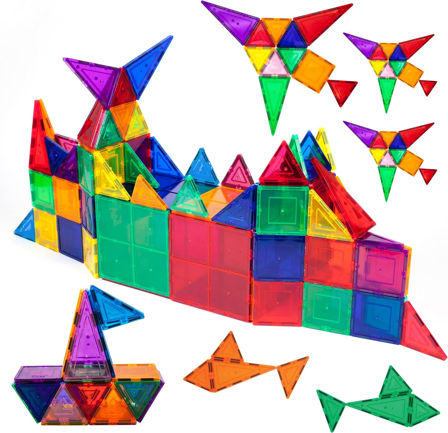 PicassoTiles 100pcs Magnet Tiles  Magnetic 4 Action Figures 3D Building Blocks Construction Playboards Family Toddler Toy Expansion Pack Educational Addon STEM Learning Kit Child DevelopmentPicassoTiles 100pcs Magnet Tiles  Magnetic 4 Action Figures 3D Building Blocks Construction Playboards Family Toddler Toy Expansion Pack Educational Addon STEM Learning Kit Child Development