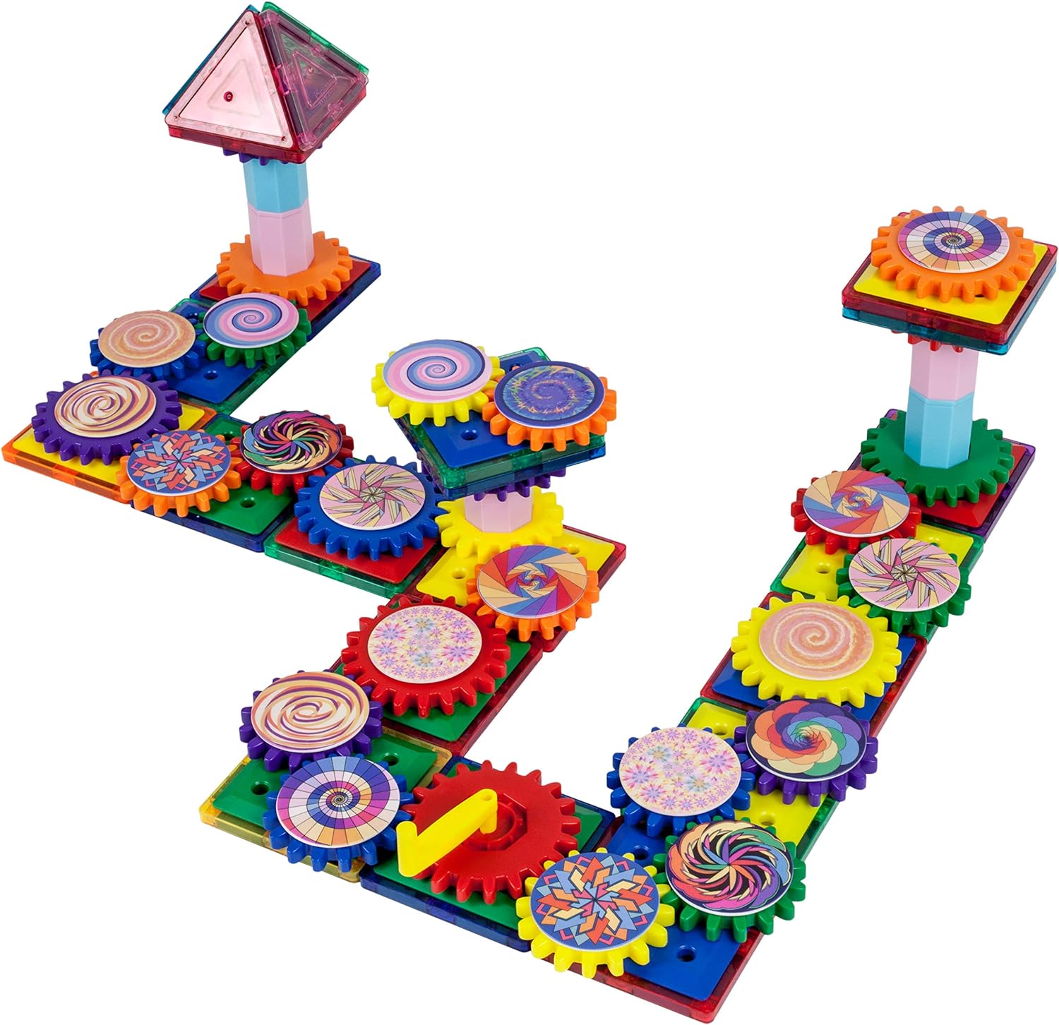 PicassoTiles 101 Master Builder Magnetic Building Block Toy Set Construction Magnet Tile Blocks Education Toys with 22 Optical Illusion Spinning Disk 27 Gear Wheels and Engineering Columns PTW101PicassoTiles 101 Master Builder Magnetic Building Block Toy Set Construction Magnet Tile Blocks Education Toys with 22 Optical Illusion Spinning Disk 27 Gear Wheels and Engineering Columns PTW101