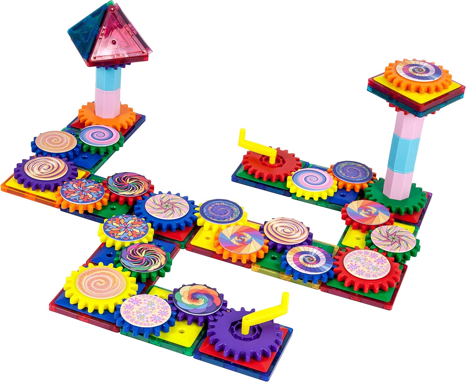 PicassoTiles 101 Master Builder Magnetic Building Block Toy Set Construction Magnet Tile Blocks Education Toys with 22 Optical Illusion Spinning Disk 27 Gear Wheels and Engineering Columns PTW101PicassoTiles 101 Master Builder Magnetic Building Block Toy Set Construction Magnet Tile Blocks Education Toys with 22 Optical Illusion Spinning Disk 27 Gear Wheels and Engineering Columns PTW101