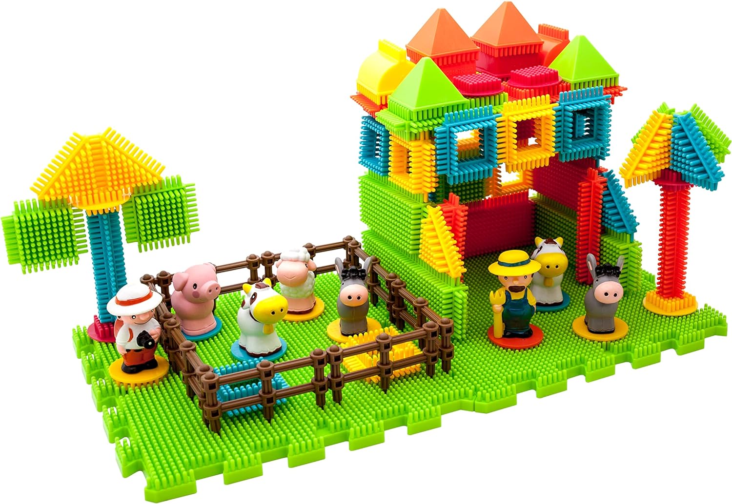 PicassoTiles 120PC  100PC Bristle Shape 3D Building Blocks Bundle Includes Farm Theme Construction Toy Set STEAM Learning amp Educational Sensory Playset for Preschool and Kindergarten Kids Ages 3PicassoTiles 120PC  100PC Bristle Shape 3D Building Blocks Bundle Includes Farm Theme Construction Toy Set STEAM Learning amp Educational Sensory Playset for Preschool and Kindergarten Kids Ages 3