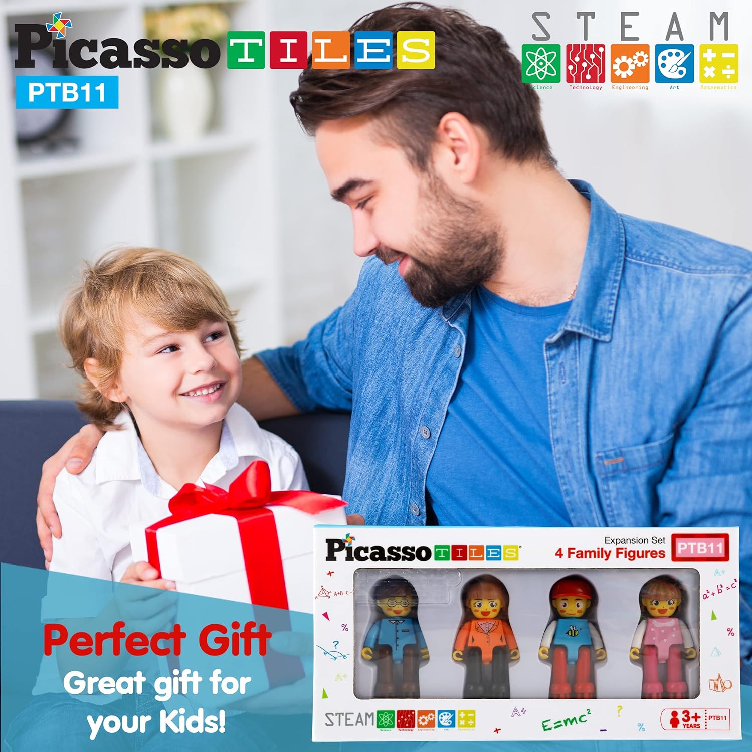 PicassoTiles 120PC Bristle Shape 3D Building Blocks  4 Family People Action Figures Expansion Set STEAM Learning amp Educational Playset for Preschool and Kindergarten Kids Pretend Play Toy for KidsPicassoTiles 120PC Bristle Shape 3D Building Blocks  4 Family People Action Figures Expansion Set STEAM Learning amp Educational Playset for Preschool and Kindergarten Kids Pretend Play Toy for Kids