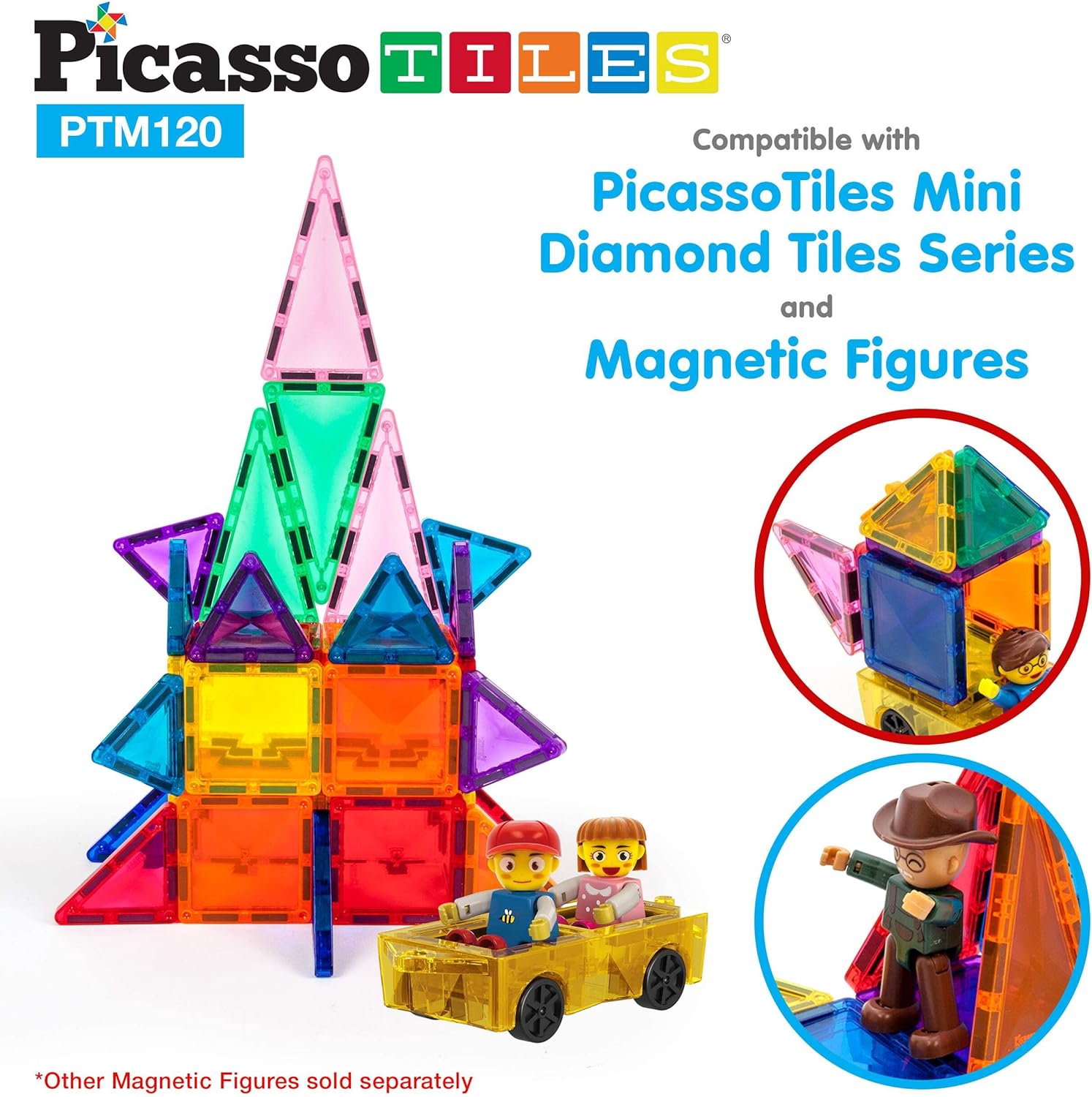 PicassoTiles 120pcs Magnetic Mini Diamond  250pcs Engineering Kit Travel Size OnTheGo Magnet Construction Toy Kids STEM Building Block wFree IdeaBook Power Drill Clickable Ratchet Age 3PicassoTiles 120pcs Magnetic Mini Diamond  250pcs Engineering Kit Travel Size OnTheGo Magnet Construction Toy Kids STEM Building Block wFree IdeaBook Power Drill Clickable Ratchet Age 3