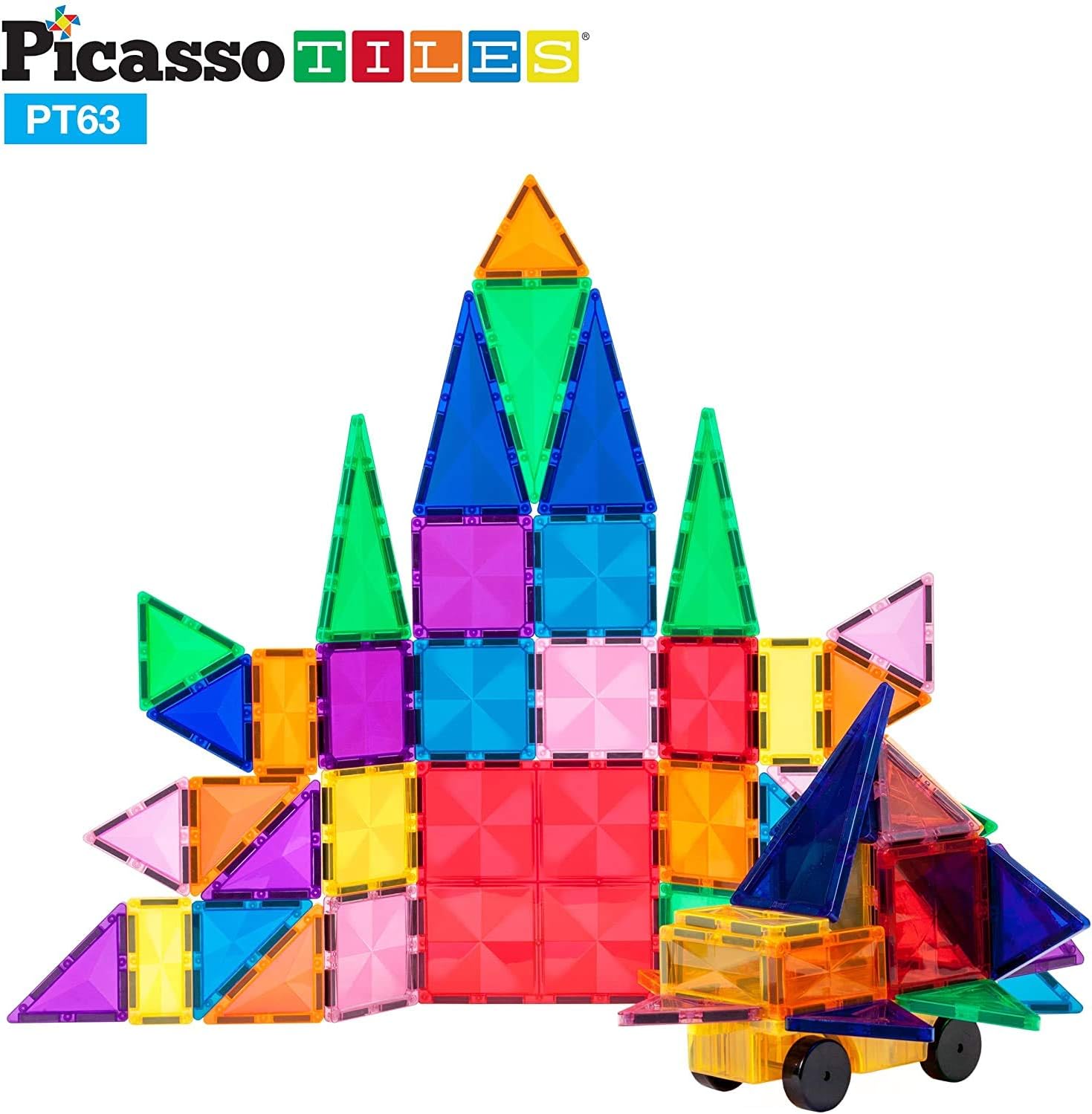 PicassoTiles 30 Pcs Race Car Track  63 Pcs Magnetic Block Toy Building Set Tiles Magnet DIY Playset 2 Race Car Trucks Toys STEM Learning Construction Kit HandEye Coordination Fine Motor SkillPicassoTiles 30 Pcs Race Car Track  63 Pcs Magnetic Block Toy Building Set Tiles Magnet DIY Playset 2 Race Car Trucks Toys STEM Learning Construction Kit HandEye Coordination Fine Motor Skill