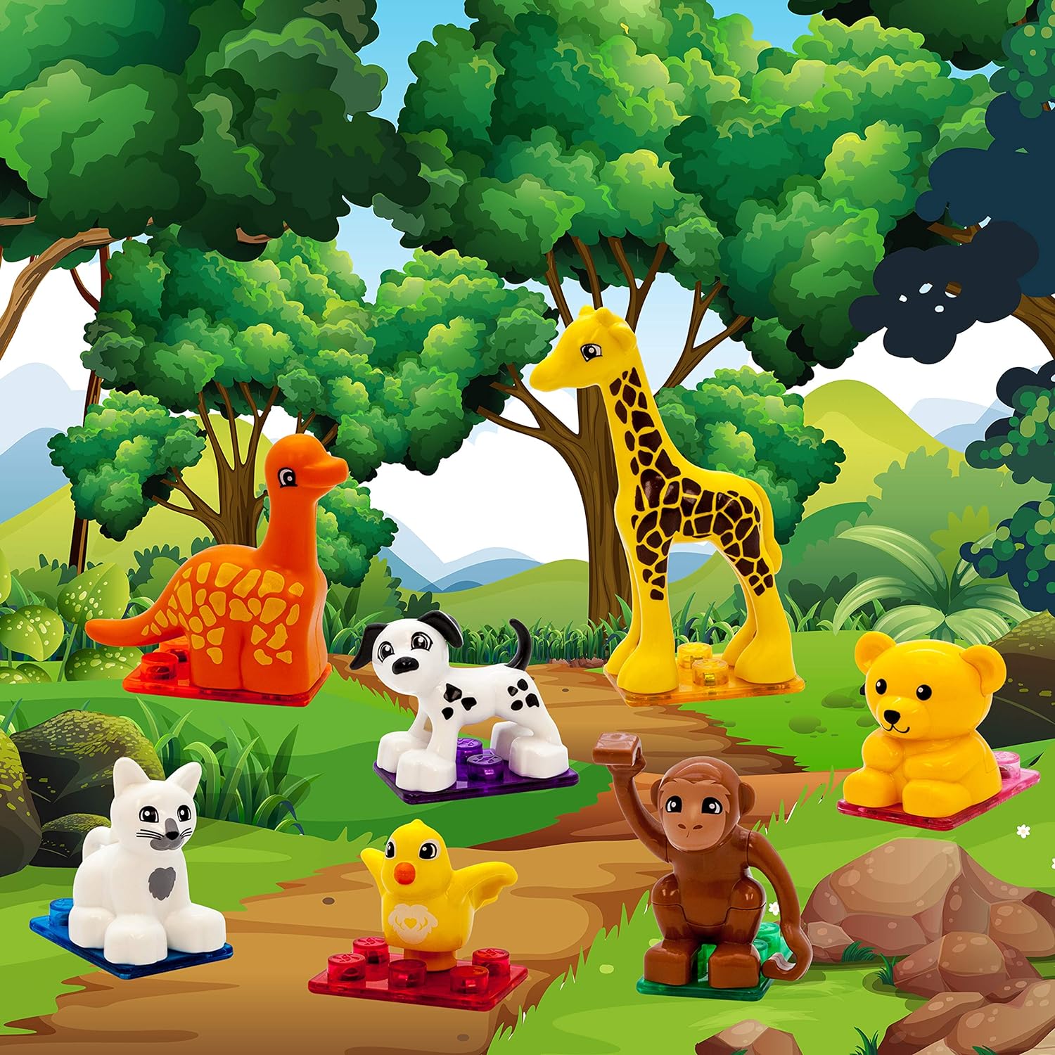 PicassoTiles 7pc Animal Action Figure  Farm Theme Bristle Blocks Magnetic Pretend Playset HandEye Coordination Training 100pcs Building Blocks Tiles Educational STEM Learning Construction PlaysetPicassoTiles 7pc Animal Action Figure  Farm Theme Bristle Blocks Magnetic Pretend Playset HandEye Coordination Training 100pcs Building Blocks Tiles Educational STEM Learning Construction Playset