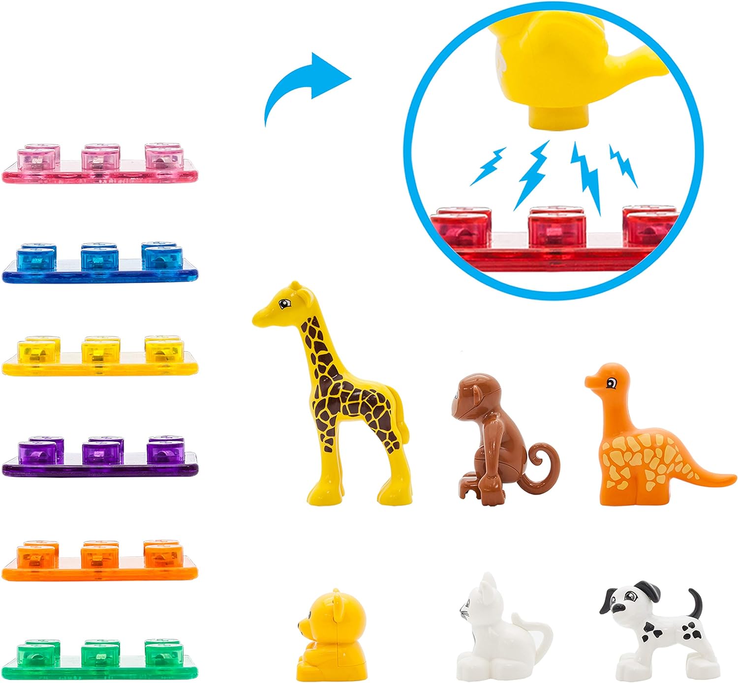 PicassoTiles 7pc Animal Action Figure  Farm Theme Bristle Blocks Magnetic Pretend Playset HandEye Coordination Training 100pcs Building Blocks Tiles Educational STEM Learning Construction PlaysetPicassoTiles 7pc Animal Action Figure  Farm Theme Bristle Blocks Magnetic Pretend Playset HandEye Coordination Training 100pcs Building Blocks Tiles Educational STEM Learning Construction Playset