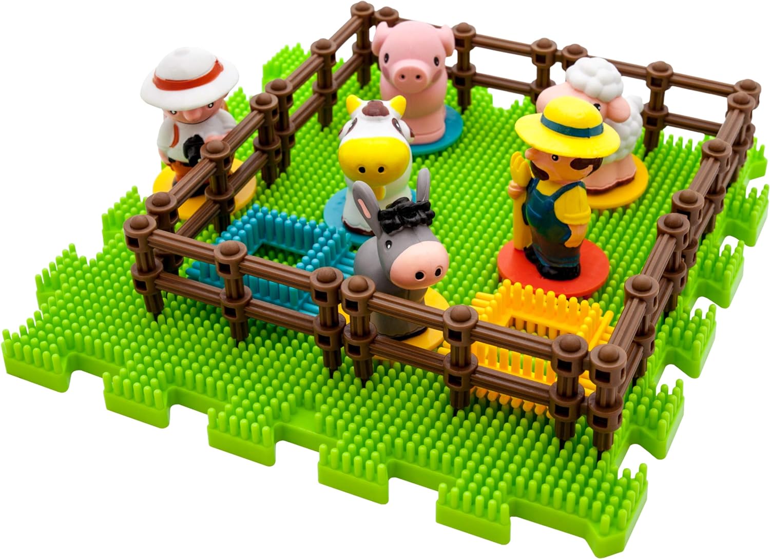 PicassoTiles 7pc Animal Action Figure  Farm Theme Bristle Blocks Magnetic Pretend Playset HandEye Coordination Training 100pcs Building Blocks Tiles Educational STEM Learning Construction PlaysetPicassoTiles 7pc Animal Action Figure  Farm Theme Bristle Blocks Magnetic Pretend Playset HandEye Coordination Training 100pcs Building Blocks Tiles Educational STEM Learning Construction Playset
