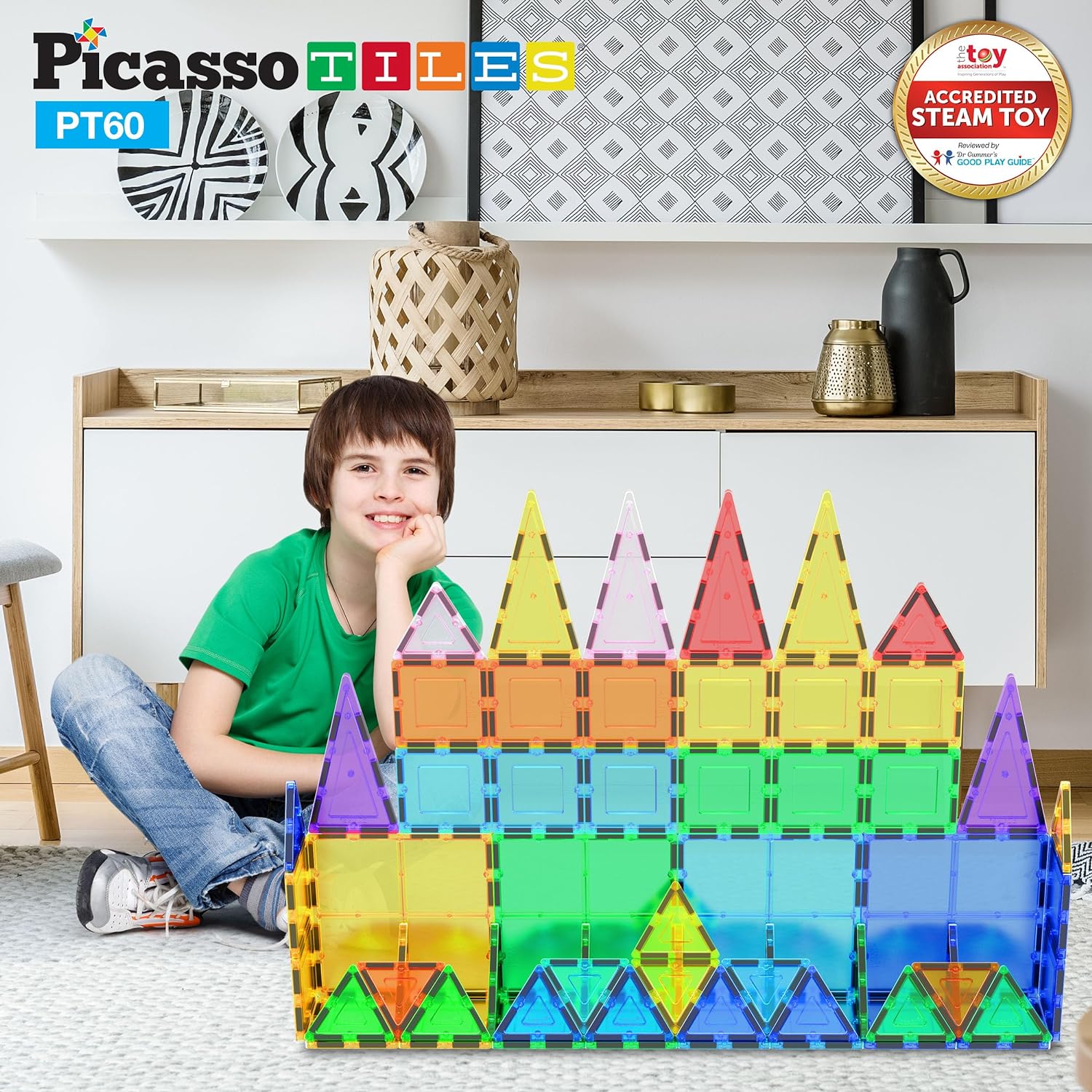PicassoTiles Building Bundle 80PC Diamond  60PC Magnet Tiles Construction Blocks Playset STEAM Educational Toy for Creative Fun and Learning Construction Play Design Art Gift Idea for KidsPicassoTiles Building Bundle 80PC Diamond  60PC Magnet Tiles Construction Blocks Playset STEAM Educational Toy for Creative Fun and Learning Construction Play Design Art Gift Idea for Kids