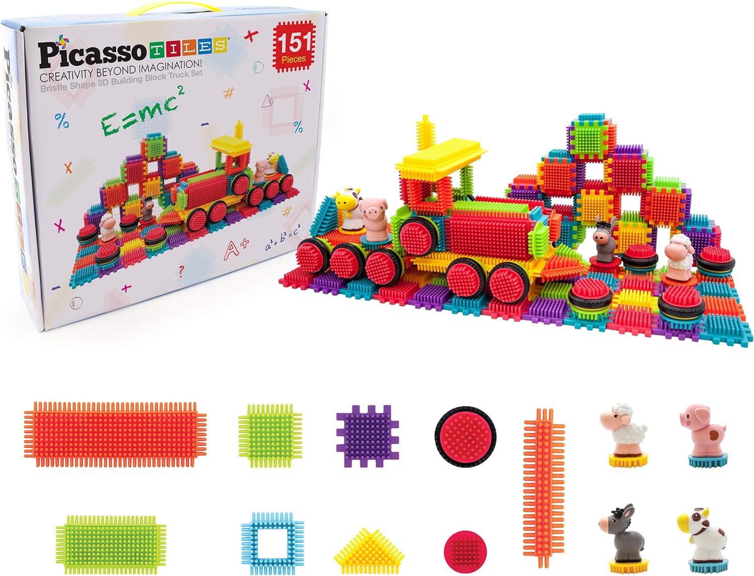 PicassoTiles Construction Building Blocks Toy 116pcs151pcs Truck Theme Bristle Lock with Idea Book 4 Action Figure Characters 4 Decorative Eyes STEM STEAM Learning Kit Playset Dish Washer SafePicassoTiles Construction Building Blocks Toy 116pcs151pcs Truck Theme Bristle Lock with Idea Book 4 Action Figure Characters 4 Decorative Eyes STEM STEAM Learning Kit Playset Dish Washer Safe