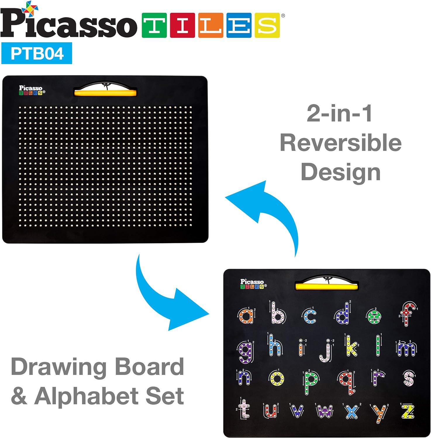 PicassoTiles DoubleSided Magnetic Drawing Board Alphabet  Number 2in1 ABC AZ Letter Lower Case Letter and Free Style Writing Reading Playboard 12x10 inch Large Magnet Tablet Pad Erasable PlaysetPicassoTiles DoubleSided Magnetic Drawing Board Alphabet  Number 2in1 ABC AZ Letter Lower Case Letter and Free Style Writing Reading Playboard 12x10 inch Large Magnet Tablet Pad Erasable Playset