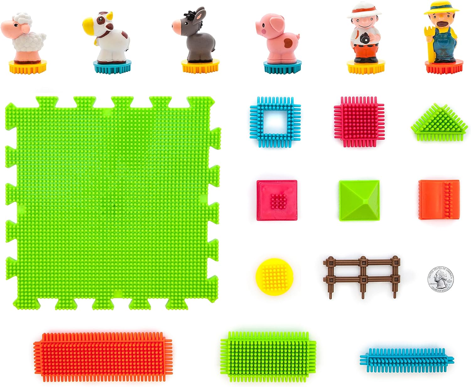 PicassoTiles PTB100 100pcs Bristle Shape 3D Building Blocks Tiles Farm Theme Set Learning Playset STEM Toy Set Educational Kit Child Branin Development Preschool Kindergarten ToyPicassoTiles PTB100 100pcs Bristle Shape 3D Building Blocks Tiles Farm Theme Set Learning Playset STEM Toy Set Educational Kit Child Branin Development Preschool Kindergarten Toy