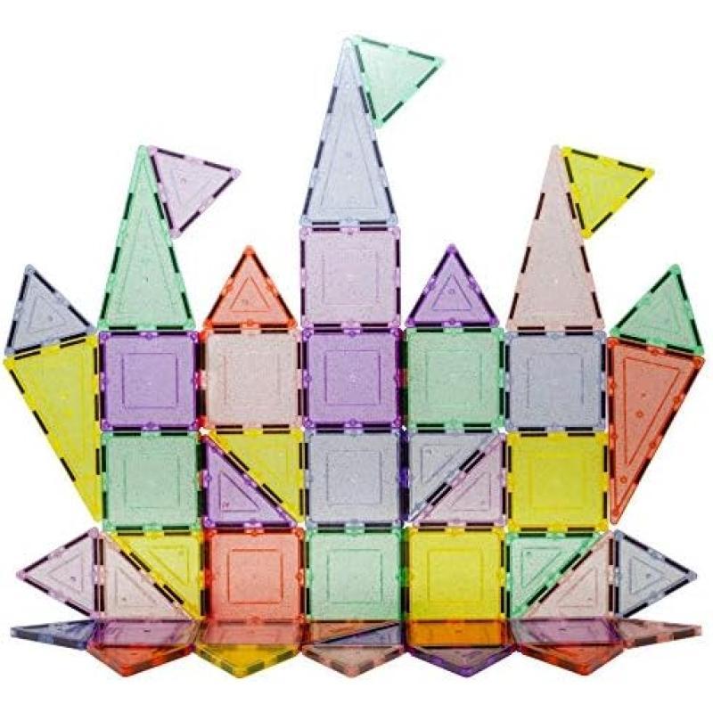 PicassoTiles 48 Piece Magnetic Blocks Magnet Tiles Magnets Building Blocks Construction Toy Set with Reflective Leaf Flakes Magnetic Building Tiles Toys STEM Learning Kit Stacking Block Playset PTJ48PicassoTiles 48 Piece Magnetic Blocks Magnet Tiles Magnets Building Blocks Construction Toy Set with Reflective Leaf Flakes Magnetic Building Tiles Toys STEM Learning Kit Stacking Block Playset PTJ48