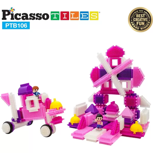 Picasso Toys PTB106 106pcs Hedgehog Block Building Blocks Tiles Pink Castle Theme Set wHuman Figures Learning Playset STEM Toy Set Educational Kit Child Brain Development Preschool Kindergarten ToyPicasso Toys PTB106 106pcs Hedgehog Block Building Blocks Tiles Pink Castle Theme Set wHuman Figures Learning Playset STEM Toy Set Educational Kit Child Brain Development Preschool Kindergarten Toy