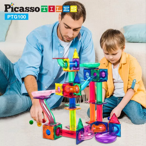 PicassoTiles 100PC Magnet Tiles  100PC Marble Run Race Track Fun amp Creative Playset Bundle STEAM Learning amp Educational Sensory Toy for Preschool amp Kindergarten Kids Ages 3 A Classroom Must HavePicassoTiles 100PC Magnet Tiles  100PC Marble Run Race Track Fun amp Creative Playset Bundle STEAM Learning amp Educational Sensory Toy for Preschool amp Kindergarten Kids Ages 3 A Classroom Must Have