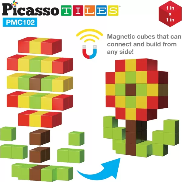 PicassoTiles 102pc Magnetic Puzzle Cube  Toys Carrying Case 1 Pixel Mix amp Match Cubes wFree Idea Book Sensory Toys Magnetic Tiles Construction Block Travel Bag Waterproof Storage Organizer BoxPicassoTiles 102pc Magnetic Puzzle Cube  Toys Carrying Case 1 Pixel Mix amp Match Cubes wFree Idea Book Sensory Toys Magnetic Tiles Construction Block Travel Bag Waterproof Storage Organizer Box