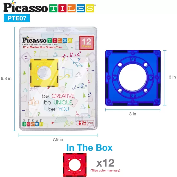 PicassoTiles 108pc 2in1 Marble Run Car Race Track Combo Magnetic Tiles PicassoToys Magnet Building Block Educational Construction Toy Playset STEM STEAM Learning Kit Child Brain Development PTG10812Pc Joint