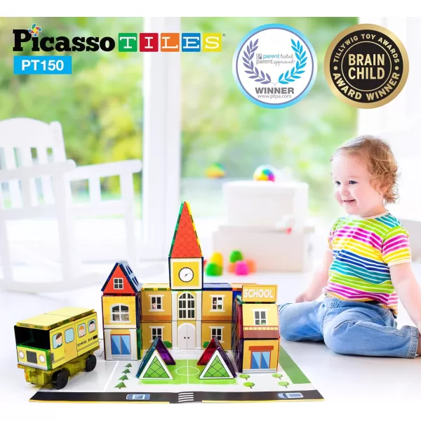 PicassoTiles 150pc Magnet Tiles  Activity Play Building Table 3in1 Theme Set School Hospital Police Station 316pc Magnetic Building Brick Block Magnetic Action Figures Tiles Storage Water SandPicassoTiles 150pc Magnet Tiles  Activity Play Building Table 3in1 Theme Set School Hospital Police Station 316pc Magnetic Building Brick Block Magnetic Action Figures Tiles Storage Water Sand