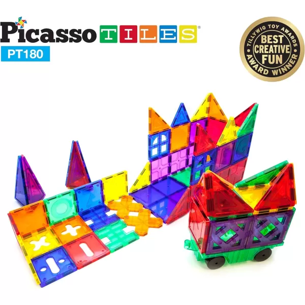 PicassoTiles 180PC Deluxe Magnetic Tiles  12PC Mirror Building Blocks Expansion Bundle STEAM Learning amp Educational Sensory Playset for Preschool and Kindergarten Kids Ages 3 Great Gift IdeaPicassoTiles 180PC Deluxe Magnetic Tiles  12PC Mirror Building Blocks Expansion Bundle STEAM Learning amp Educational Sensory Playset for Preschool and Kindergarten Kids Ages 3 Great Gift Idea