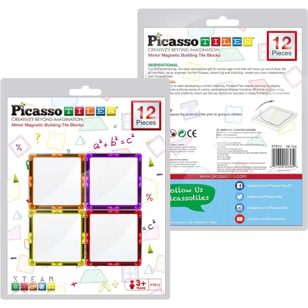 PicassoTiles 180PC Deluxe Magnetic Tiles  12PC Mirror Building Blocks Expansion Bundle STEAM Learning amp Educational Sensory Playset for Preschool and Kindergarten Kids Ages 3 Great Gift IdeaPicassoTiles 180PC Deluxe Magnetic Tiles  12PC Mirror Building Blocks Expansion Bundle STEAM Learning amp Educational Sensory Playset for Preschool and Kindergarten Kids Ages 3 Great Gift Idea