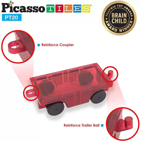 PicassoTiles 2 Piece Car Truck  Magnetic Brick and Tile Combo Set Vehicle Magnet Tile with ReEnforced Hitch and Long Bed 353pc Magnetic Brick Tile and Magnetic Tile Action Figures STEM ToysPicassoTiles 2 Piece Car Truck  Magnetic Brick and Tile Combo Set Vehicle Magnet Tile with ReEnforced Hitch and Long Bed 353pc Magnetic Brick Tile and Magnetic Tile Action Figures STEM Toys