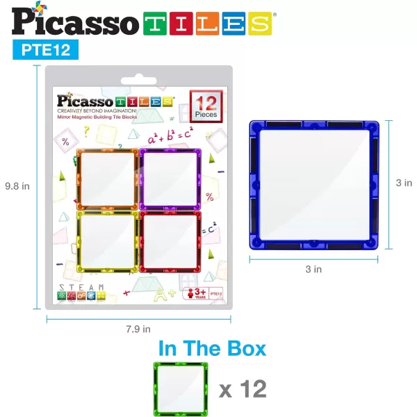 PicassoTiles 60pc Magnetic Building Blocks  12pcs Mirror Tile Clear Magnetic 3D Building Blocks Construction Playboards Expansion Square Set Toddler Magnets Educational Toys for 3 Year OldPicassoTiles 60pc Magnetic Building Blocks  12pcs Mirror Tile Clear Magnetic 3D Building Blocks Construction Playboards Expansion Square Set Toddler Magnets Educational Toys for 3 Year Old