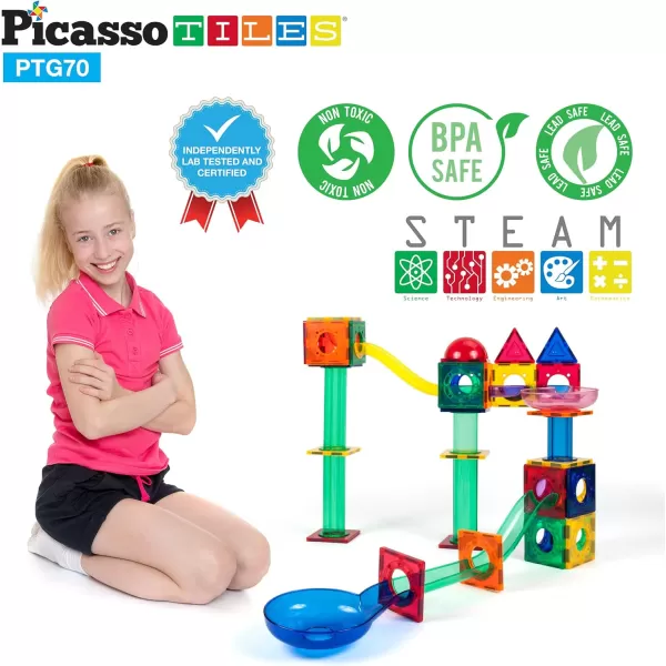 PicassoTiles 70 Pcs Marble Run  42 Pcs Magnet Block  4 Figures Magnetic Family Action Toys Toddler Expansion Pack Addon STEM Learning Kit Race Track Tiles Playboards Construction Engineering SetPicassoTiles 70 Pcs Marble Run  42 Pcs Magnet Block  4 Figures Magnetic Family Action Toys Toddler Expansion Pack Addon STEM Learning Kit Race Track Tiles Playboards Construction Engineering Set