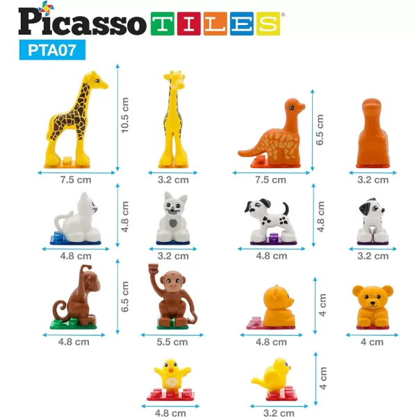PicassoTiles 7pc Animal Action Figure  Farm Theme Bristle Blocks Magnetic Pretend Playset HandEye Coordination Training 100pcs Building Blocks Tiles Educational STEM Learning Construction PlaysetPicassoTiles 7pc Animal Action Figure  Farm Theme Bristle Blocks Magnetic Pretend Playset HandEye Coordination Training 100pcs Building Blocks Tiles Educational STEM Learning Construction Playset