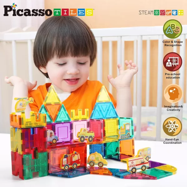 PicassoTiles 8pc Magnet Building Blocks Metro City 8 Vehicle Magnetized Action Figures Compatible Magnetic Structural Build Magnets Tile Accessory Playset STEAM Educational Learning Toys Ages 3 PTA24PicassoTiles 8pc Magnet Building Blocks Metro City 8 Vehicle Magnetized Action Figures Compatible Magnetic Structural Build Magnets Tile Accessory Playset STEAM Educational Learning Toys Ages 3 PTA24