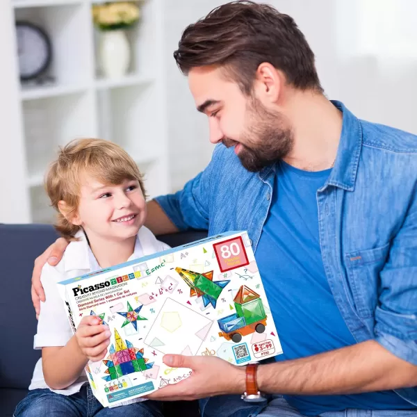 PicassoTiles Building Bundle 80PC Diamond  60PC Magnet Tiles Construction Blocks Playset STEAM Educational Toy for Creative Fun and Learning Construction Play Design Art Gift Idea for KidsPicassoTiles Building Bundle 80PC Diamond  60PC Magnet Tiles Construction Blocks Playset STEAM Educational Toy for Creative Fun and Learning Construction Play Design Art Gift Idea for Kids