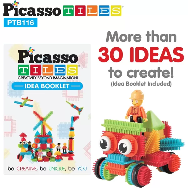 PicassoTiles Construction Building Blocks Toy 116pcs151pcs Truck Theme Bristle Lock with Idea Book 4 Action Figure Characters 4 Decorative Eyes STEM STEAM Learning Kit Playset Dish Washer SafePicassoTiles Construction Building Blocks Toy 116pcs151pcs Truck Theme Bristle Lock with Idea Book 4 Action Figure Characters 4 Decorative Eyes STEM STEAM Learning Kit Playset Dish Washer Safe