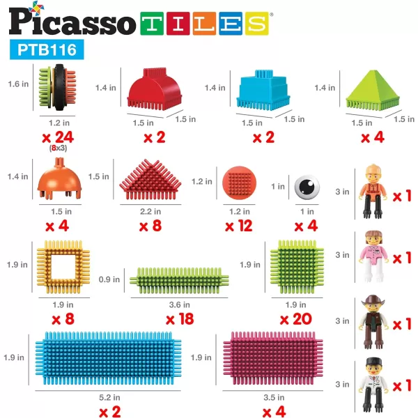 PicassoTiles Construction Building Blocks Toy 116pcs151pcs Truck Theme Bristle Lock with Idea Book 4 Action Figure Characters 4 Decorative Eyes STEM STEAM Learning Kit Playset Dish Washer SafePicassoTiles Construction Building Blocks Toy 116pcs151pcs Truck Theme Bristle Lock with Idea Book 4 Action Figure Characters 4 Decorative Eyes STEM STEAM Learning Kit Playset Dish Washer Safe