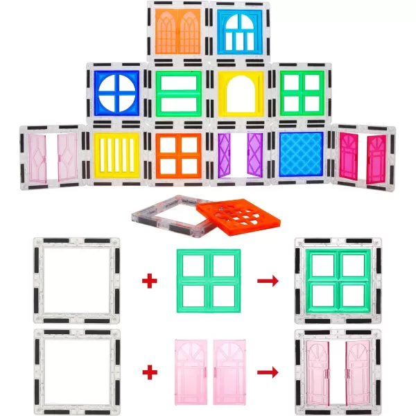 PicassoTiles Magnet Tiles 30pc  100pc Tile  4 Family Action Figure Window and Door Clip On Magnetic Tiles Toy Set Magnetic Building Blocks Playboards Expansion Pack Addon STEM Pretend PlaysetPicassoTiles Magnet Tiles 30pc  100pc Tile  4 Family Action Figure Window and Door Clip On Magnetic Tiles Toy Set Magnetic Building Blocks Playboards Expansion Pack Addon STEM Pretend Playset