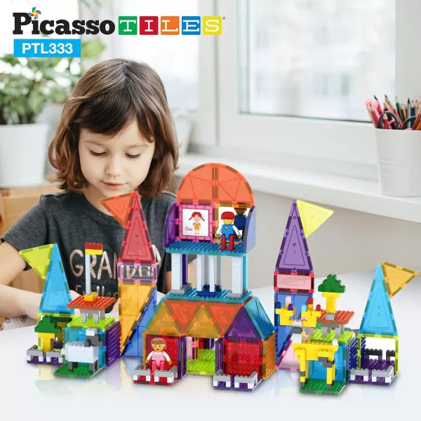 PicassoTiles Magnetic Brick Tiles Combo  80pc Diamond Tile  2pc Car 333pcs Tiles Action Figures Included Diamond Magnet Tile Blocks with Car Truck Vehicle with ReEnforced Hitch and Long BedPicassoTiles Magnetic Brick Tiles Combo  80pc Diamond Tile  2pc Car 333pcs Tiles Action Figures Included Diamond Magnet Tile Blocks with Car Truck Vehicle with ReEnforced Hitch and Long Bed