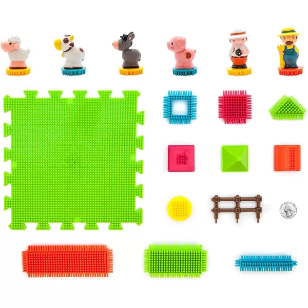 PicassoTiles PTB100 100pcs Bristle Shape 3D Building Blocks Tiles Farm Theme Set Learning Playset STEM Toy Set Educational Kit Child Branin Development Preschool Kindergarten ToyPicassoTiles PTB100 100pcs Bristle Shape 3D Building Blocks Tiles Farm Theme Set Learning Playset STEM Toy Set Educational Kit Child Branin Development Preschool Kindergarten Toy