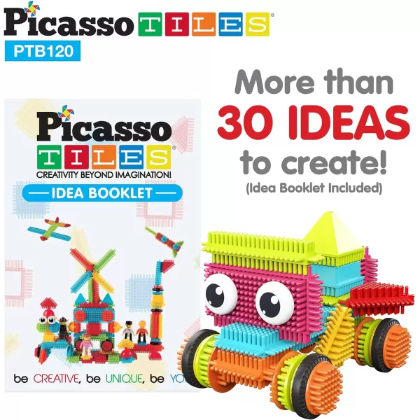 PicassoTiles PTB120 pcs Bristle Shape 3D Interlocking Building Blocks Accessories Tiles Construction Toy Set Learning Playset STEM Toy Set Educational Kit Child Development Preschool Kindergarten ToyPicassoTiles PTB120 pcs Bristle Shape 3D Interlocking Building Blocks Accessories Tiles Construction Toy Set Learning Playset STEM Toy Set Educational Kit Child Development Preschool Kindergarten Toy