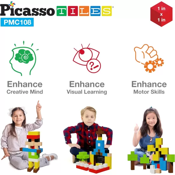 PicassoTiles Pixel Magnetic Puzzle Cube 102pcs  60pc 1 Mix amp Match Cubes w 50 Free Idea Book Sensory Toy STEAM Education Learning Building Block Construction Set Stacking Magnet Kit for Age 3PicassoTiles Pixel Magnetic Puzzle Cube 102pcs  60pc 1 Mix amp Match Cubes w 50 Free Idea Book Sensory Toy STEAM Education Learning Building Block Construction Set Stacking Magnet Kit for Age 3