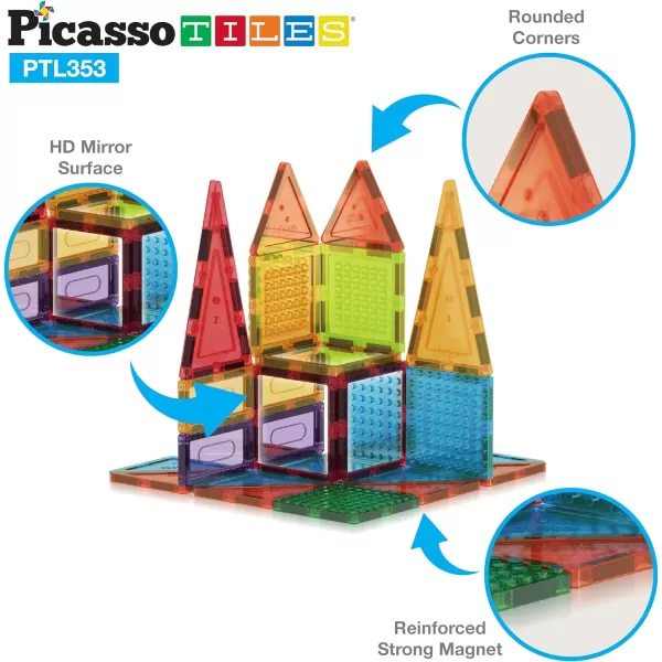 PicassoTiles Portable Toy Carry Case  353pc Magnetic Tile Combo Set Magnetic Tiles Construction Blocks Travel Bag EVA Storage Organizer Box Action Figure Character Accessory Magnetic Brick TilePicassoTiles Portable Toy Carry Case  353pc Magnetic Tile Combo Set Magnetic Tiles Construction Blocks Travel Bag EVA Storage Organizer Box Action Figure Character Accessory Magnetic Brick Tile