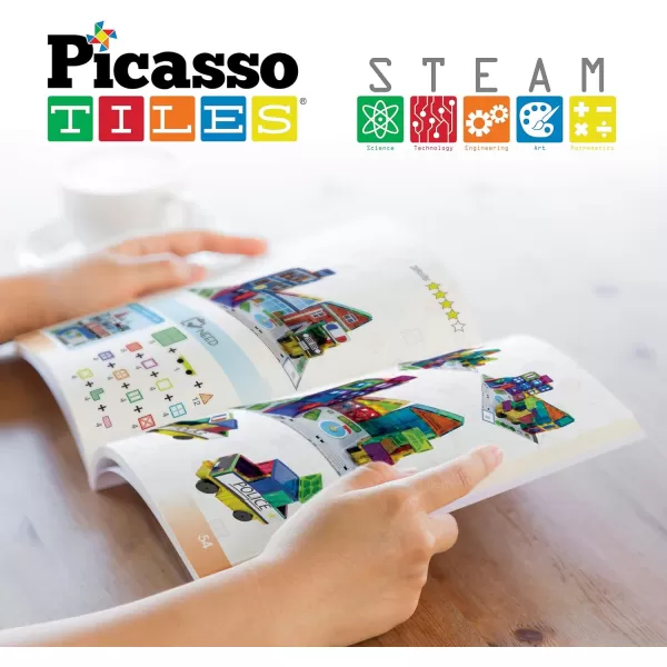 PicassoTiles STEM Learning Idea Book with Over 150 Ideas 110 Pages of Unique Innovative Creations for Magnet Tile Building Block Magnetic Toy Construction Sets Easy to Read Instructions Kids Age 3PicassoTiles STEM Learning Idea Book with Over 150 Ideas 110 Pages of Unique Innovative Creations for Magnet Tile Building Block Magnetic Toy Construction Sets Easy to Read Instructions Kids Age 3