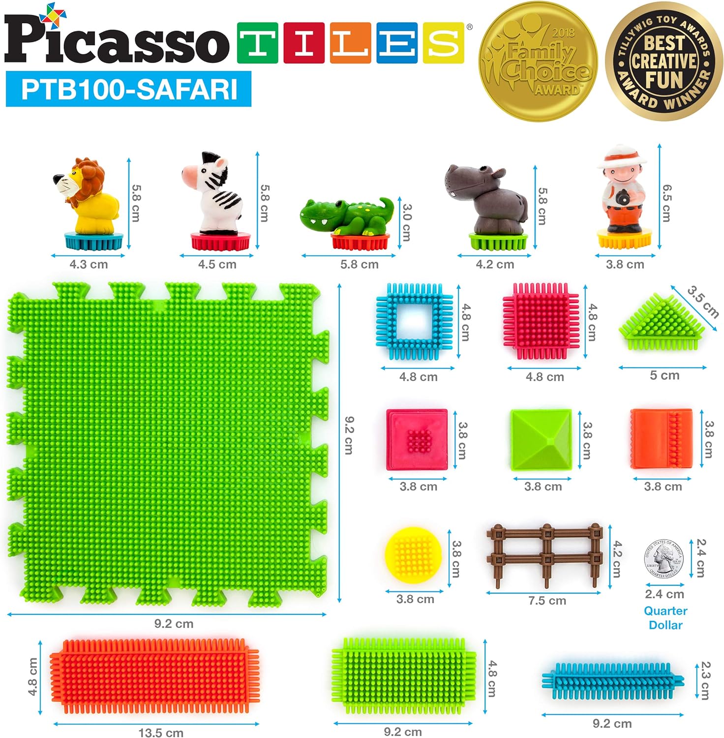 Picasso Toys PTB100 100pcs Hedgehog Block 3D Building Blocks Tiles Safari Theme Set Learning Playset STEM Toy Set Educational Kit Child Brain Development Preschool Kindergarten Toy for Age 3 amp UpPicasso Toys PTB100 100pcs Hedgehog Block 3D Building Blocks Tiles Safari Theme Set Learning Playset STEM Toy Set Educational Kit Child Brain Development Preschool Kindergarten Toy for Age 3 amp Up