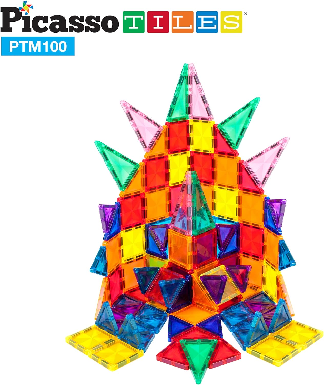 PicassoTiles 100 Pieces Magnetic Tiles Building Blocks Mini Size Diamond Series Magnet Toys Travel Size OnTheGo Construction Sensory Toys Gifts Educational Set STEM Learning Kit Playset PTM100PicassoTiles 100 Pieces Magnetic Tiles Building Blocks Mini Size Diamond Series Magnet Toys Travel Size OnTheGo Construction Sensory Toys Gifts Educational Set STEM Learning Kit Playset PTM100