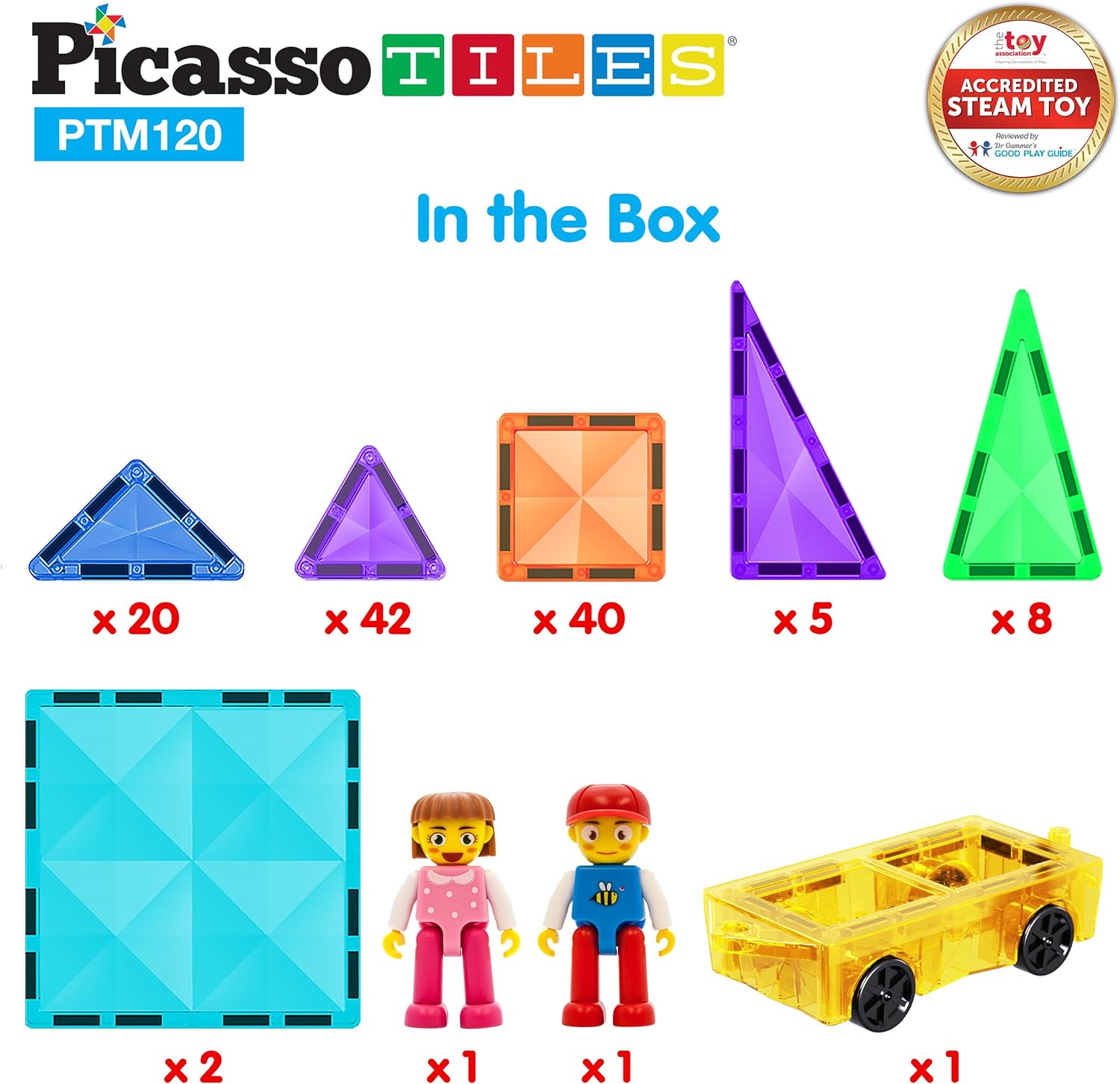 PicassoTiles 30 Piece Magnetic Tiles Building Blocks Mini Size Diamond Series Magnet Toys Travel Size OnTheGo Magnet Construction Sensory Toys Gifts Educational Set STEM Learning Kit Playset PTM30120pc
