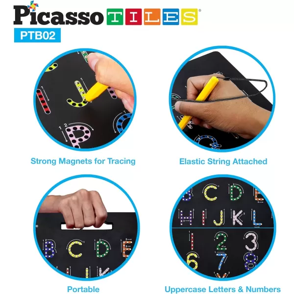 Picasso Toys Magnetic Drawing Board 12x10 inch Large 748 Bead Magnet Tablet Pad Erasable Reusable Writing Playboard STEM Toys Educational Playset OpenEnded Learning Kit Child Brain Development PTB01Alphabetmath