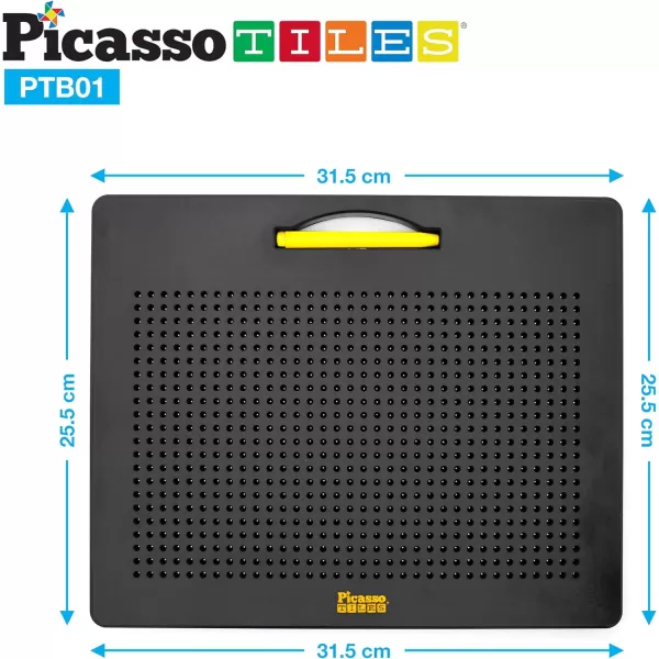 Picasso Toys Magnetic Drawing Board 12x10 inch Large 748 Bead Magnet Tablet Pad Erasable Reusable Writing Playboard STEM Toys Educational Playset OpenEnded Learning Kit Child Brain Development PTB01FreeBlk