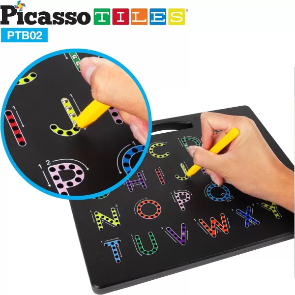 Picasso Toys Magnetic Drawing Board 12x10 inch Large 748 Bead Magnet Tablet Pad Erasable Reusable Writing Playboard STEM Toys Educational Playset OpenEnded Learning Kit Child Brain Development PTB01Alphabetmath