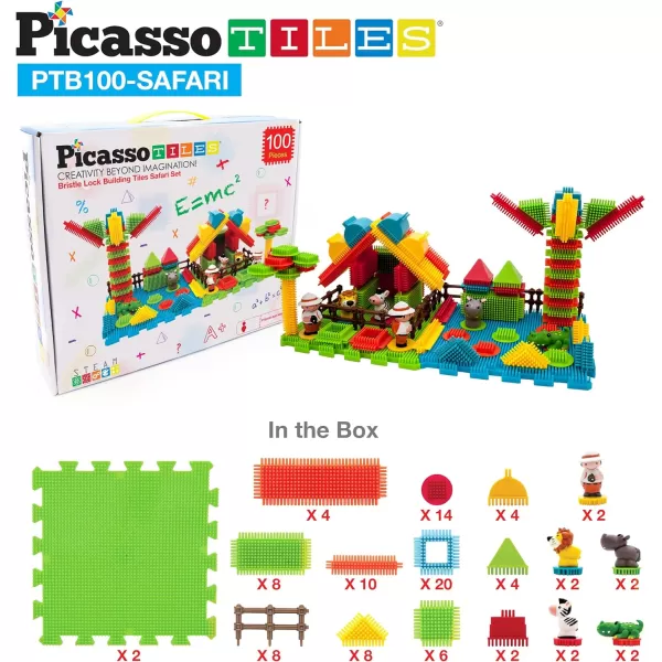 Picasso Toys PTB100 100pcs Hedgehog Block 3D Building Blocks Tiles Safari Theme Set Learning Playset STEM Toy Set Educational Kit Child Brain Development Preschool Kindergarten Toy for Age 3 amp UpPicasso Toys PTB100 100pcs Hedgehog Block 3D Building Blocks Tiles Safari Theme Set Learning Playset STEM Toy Set Educational Kit Child Brain Development Preschool Kindergarten Toy for Age 3 amp Up